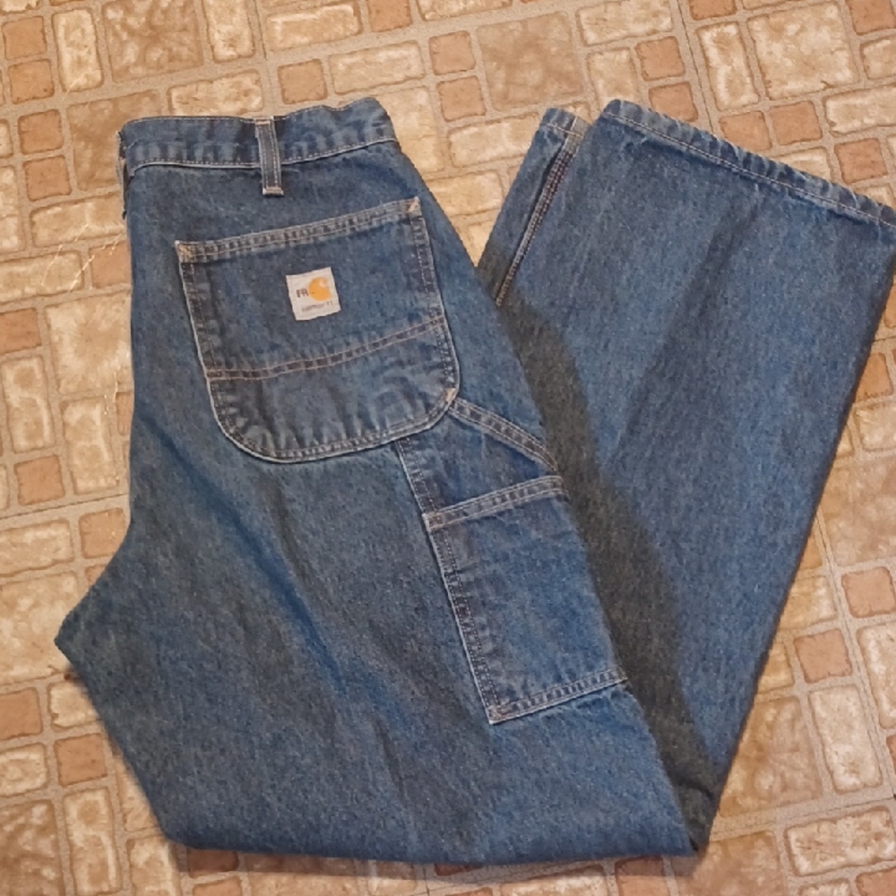Carhartt Men's Relaxed Fit Denim Jeans  33x32 Carpenter Jeans Fire Resistant